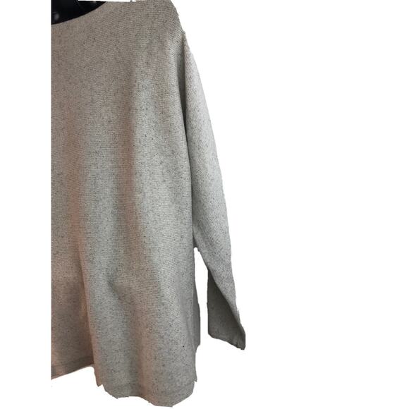 J JILL Pullover Sweater Oatmeal Long Sleeves Boat Neck Silk Cotton Blend Small - Picture 5 of 8
